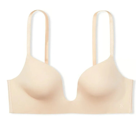 VICTORIA'S SECRET BARE Plunge Low-Back Bra in Marzipan. Sz: 36C - Picture 3 of 11